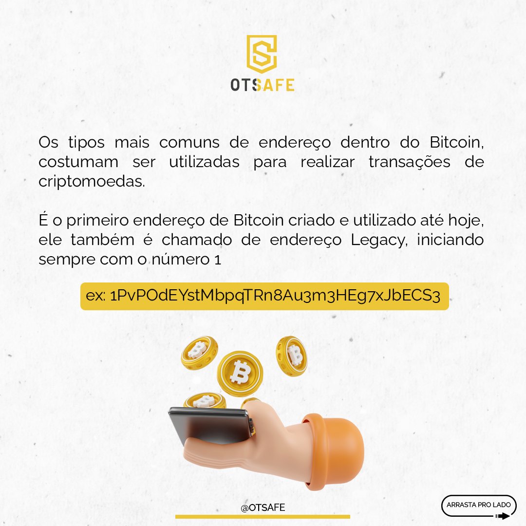 OTSafe's tweet photo. Mais um tipo dos 3 de endereços do Bitcoin que podemos usar para fazer transferências! Conheça aqueles iniciados com o número 1, o P2PKH. Confira!
Independente de qual seja o tipo da sua carteira nós estamos com você, negocie bitcoin com a Otsafe!
#otsafe #Bitcoin #P2PKH https://t.co/0xUYljhq8N