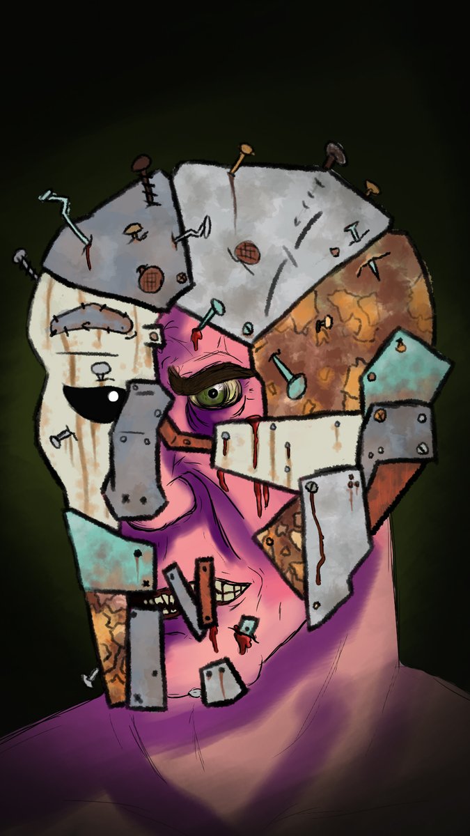 Having fun practicing metal textures #gore #characterart