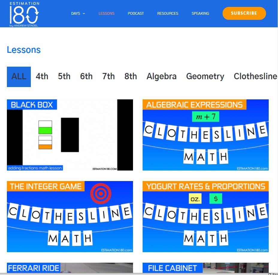 Robert Kaplinsky (@robertkaplinsky) on Twitter photo Looking for fun 3-act tasks for elementary and middle school students? Check out these lessons from <a href="/mr_stadel/">Andrew Stadel</a> at estimation180.com/lessons/ #iteachmath Looking for fun 3-act tasks for elementary and middle school students? Check out these lessons from <a href="/mr_stadel/">Andrew Stadel</a> at estimation180.com/lessons/ #iteachmath