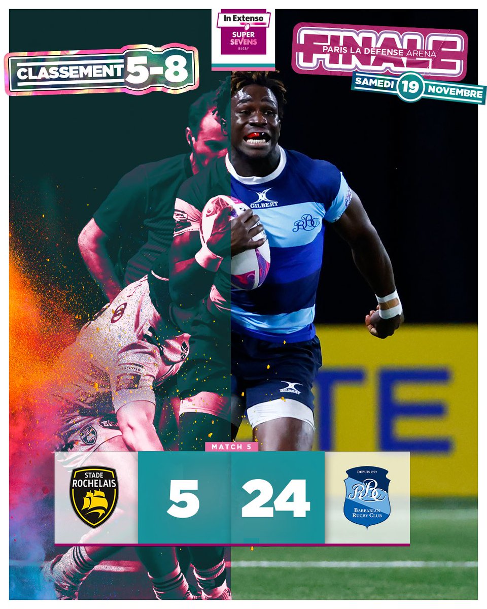 #InExtensoSupersevens 
Les <a href="/Barbarian_RC/">Barbarian Rugby Club</a> Sevens se vengent sur le <a href="/staderochelais/">Stade Rochelais</a> Sevens ! 😬