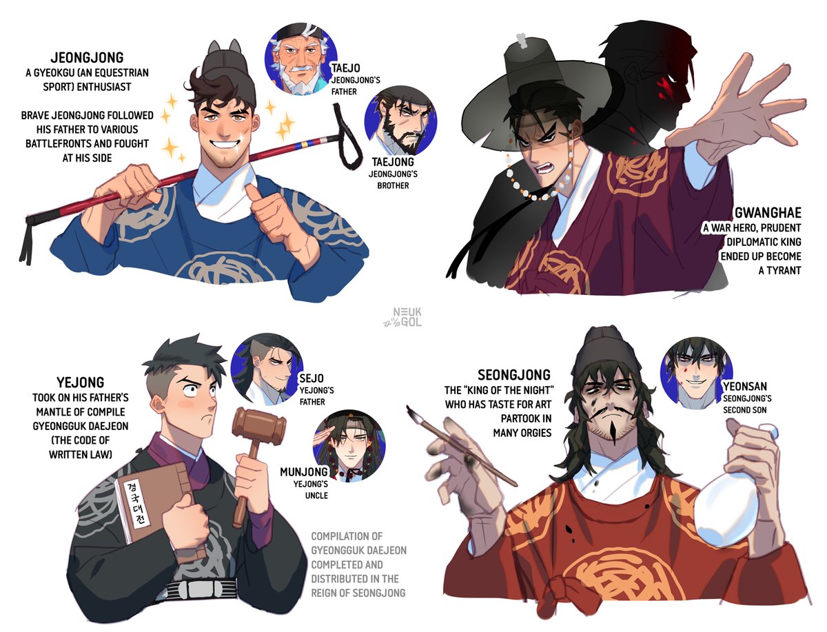 my JOKINGLY DRAWN iconic joseon dynasty kings part 3!  https://t.co/AgdpYvjyHd 