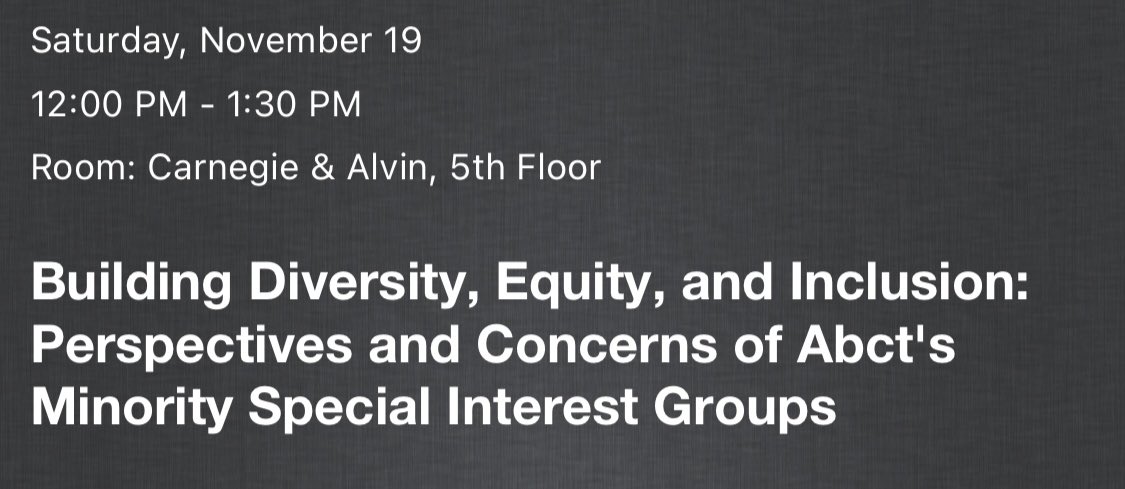Learn from several stellar SIG leaders on how we can live up to <a href="/ABCTNOW/">Association for Behavioral and Cognitive Therapies</a> values of diversity, equity &amp; inclusion!