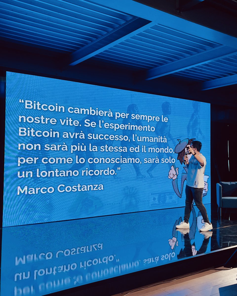 marcocostanza_'s tweet photo. Speech andato, questa la slide di apertura per triggerare subito gli scettici ahah In realtà il titolo dello speech è: "Perchè bitcoin è inevitabile".

Tra non molto sarà disponibile su YouTube. La mia prima vera azione pubblica di orange pilling. #Bitcoin https://t.co/i0E9xdqGpx