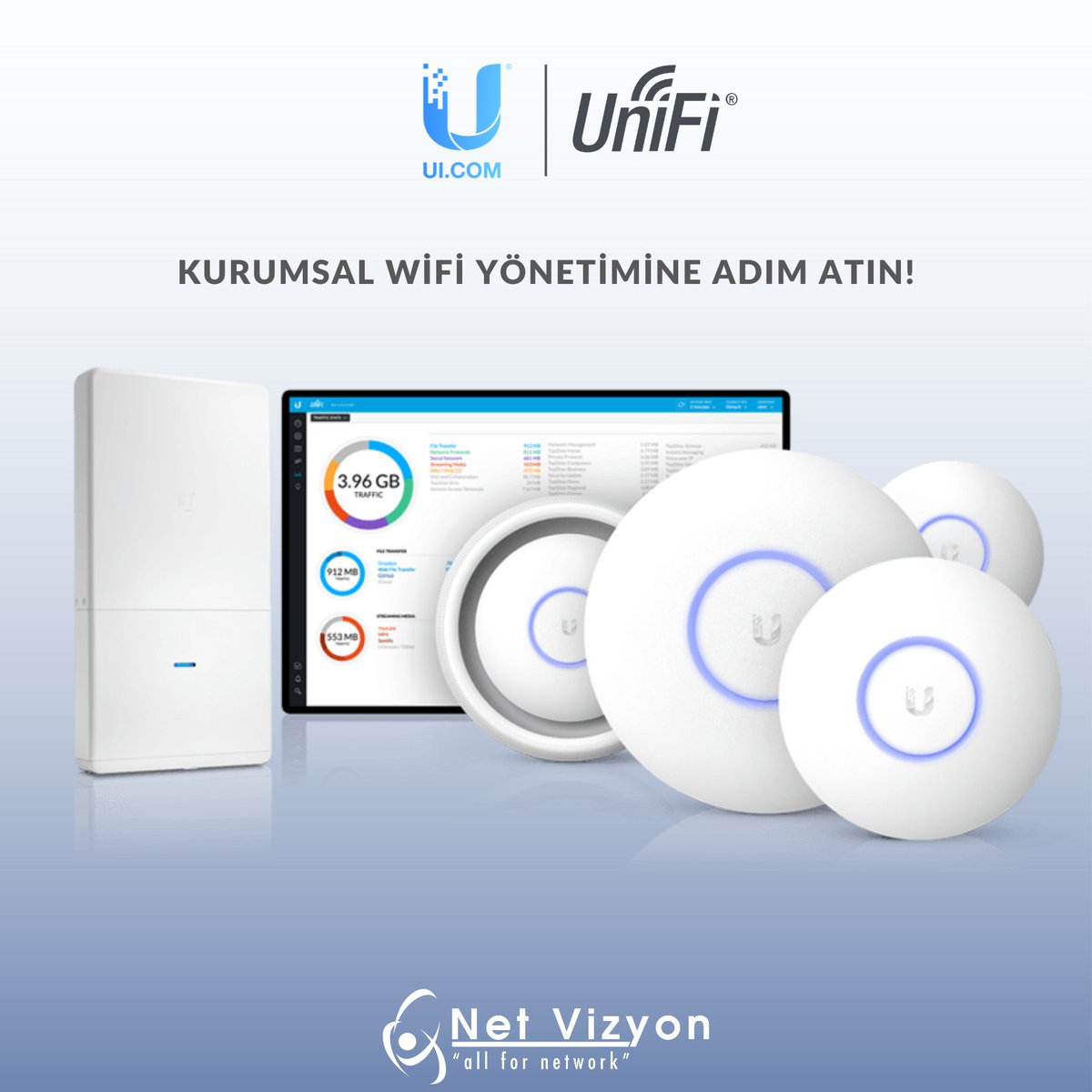 Kurumsal Wi-Fi yönetim ağına katılın...
@ubiquiti
4mimo.com