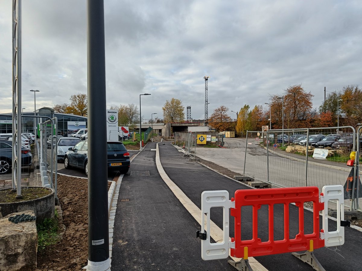 sartor_mike's tweet photo. A little foretaste of the #studentewee #pc8lux, I hope two weeks are enough to transform this huge pedestrian crossing in a combined crossing giving priority to cyclists and install a sufficient amount of bollards @Francois_Bausch @ProVelo_lu @EschBiken https://t.co/LWGurUpBmJ