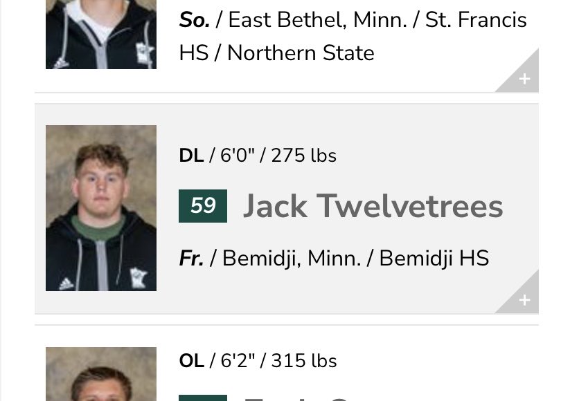 The Bemidji State football team has a player on its roster named Jack Twelvetree. 

He’s from Bemidji, which means he was a “Lumberjack” in high school. 

This is all.