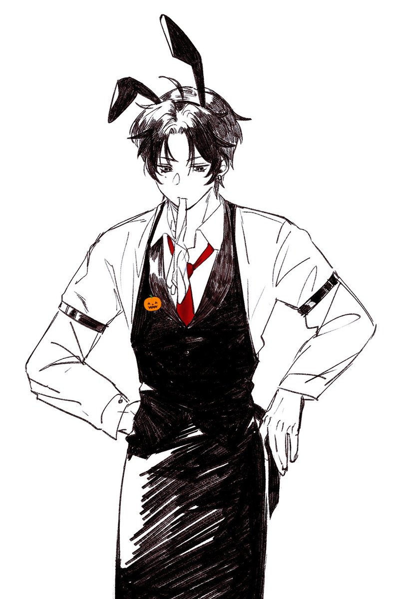 MCC_Haru's tweet photo. หูกระต่ายน่ารำคาญนิดหน่อย แต่ก็ช่วยไม่ได้เพราะมันเป็นธีมของชมรม 

ฮารุคิดขณะผูกผ้ากันเปื้อนเพื่อเตรียมตัวทำงานเป็นบาร์เทนเดอร์ประจำบูธ

#BPM2_PumpkinRegatta https://t.co/72HoFgN9lw
