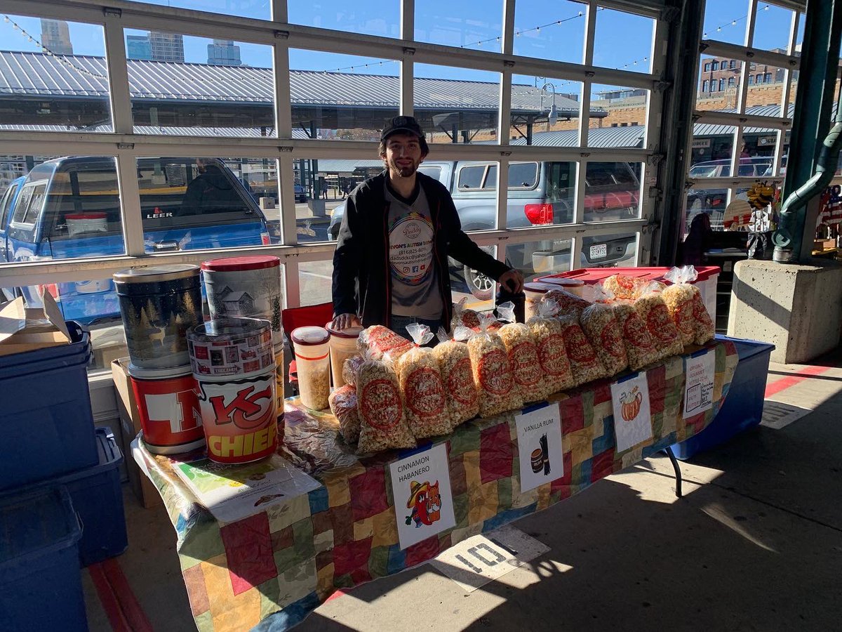 devon_kc's tweet photo. Devon’s Autism Driven Sweet Daddy Corn is staying warm at the Kansas City River Market at booth 101 from 9-3 today. A variety of kettle corn tins to hold your favorite snack.
Are you addicted yet?
Flavors: Original, Pumpkin Spice, Vanilla Rum and Cinnamon Habanero https://t.co/cn3O43Wflj