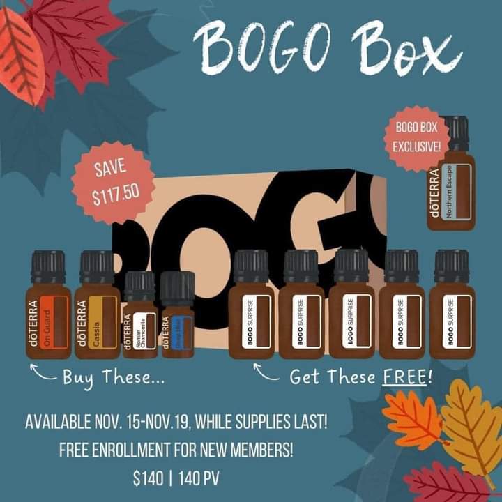 ReneeKaiser20's tweet photo. The #BOGOBox is while supplies last and guess they still have some!!
#doterraBOGO #EssentialOils #MomOf3 #Farmlife https://t.co/OPpFFJ7QEP