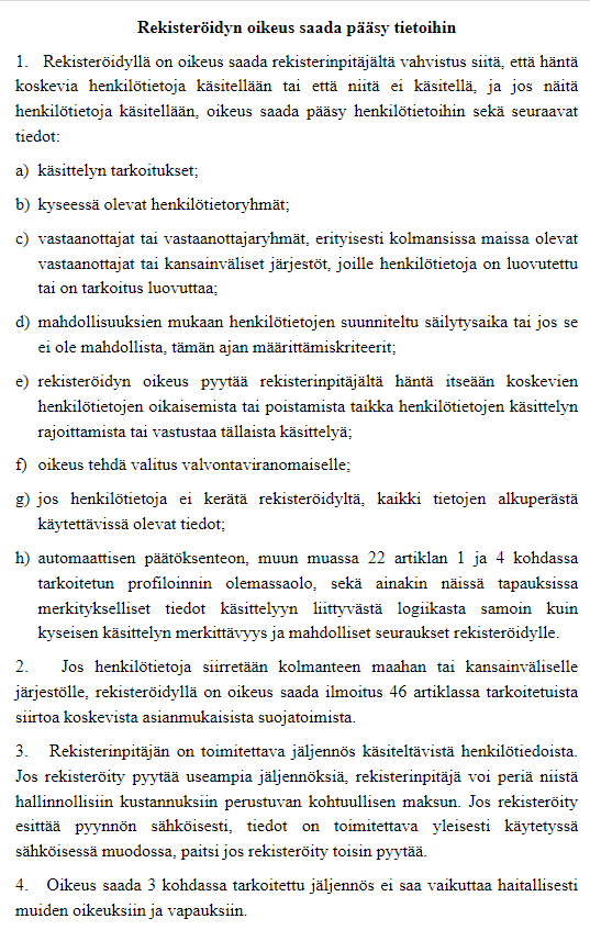 HRydenfelt's tweet photo. Kun poikkeusta ei ole säädetty, GDPR:n mukaisesti meillä on oikeus saada tiedot siitä, onko tietojamme käsitelty ja millä tavoin. Nyt näitä tietoja voivat perustellusti kysyä kaikki suomalaiset, joilla on pankkitili. Miten @Verouutiset ja pankit ajattelivat tämän hoitaa? https://t.co/5n6cFUyTxt