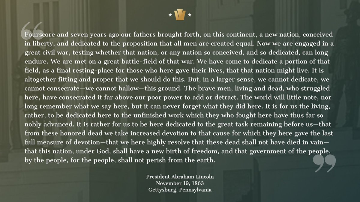 On this day 159 years ago, President Lincoln delivered one of the most powerful speeches in history in Gettysburg, Pennsylvania. The words ring just as powerfully today as they did in 1863.