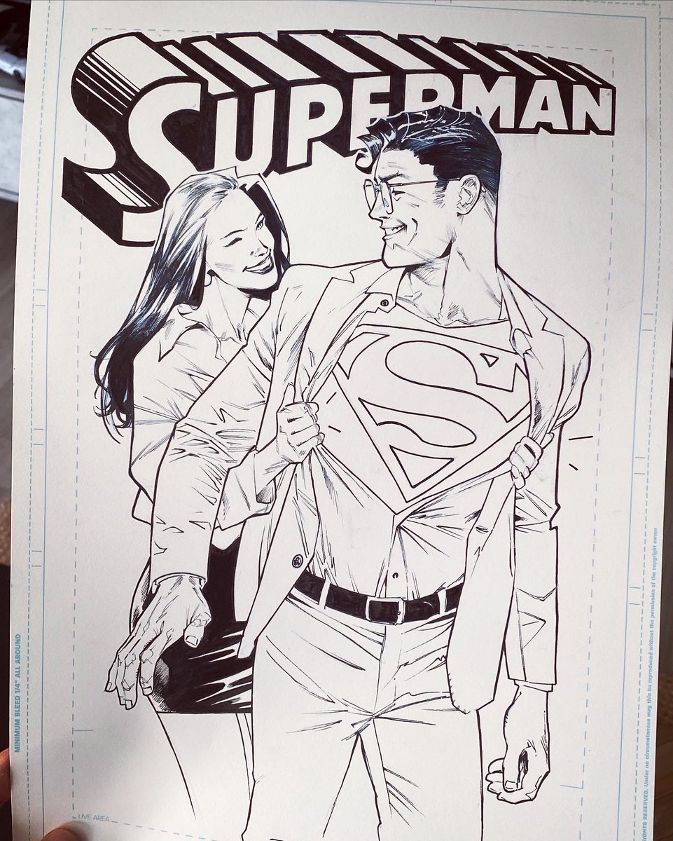 Do you want to know a little secret about the Superman cover that I showed yesterday?, this is the FIRST cover that I have done in the TRADITIONAL STYLE in my entire career EVER! :) It's simple, but I really enjoyed doing this, I hope you like it!! #superman #loislane #cover 🔥🔥 