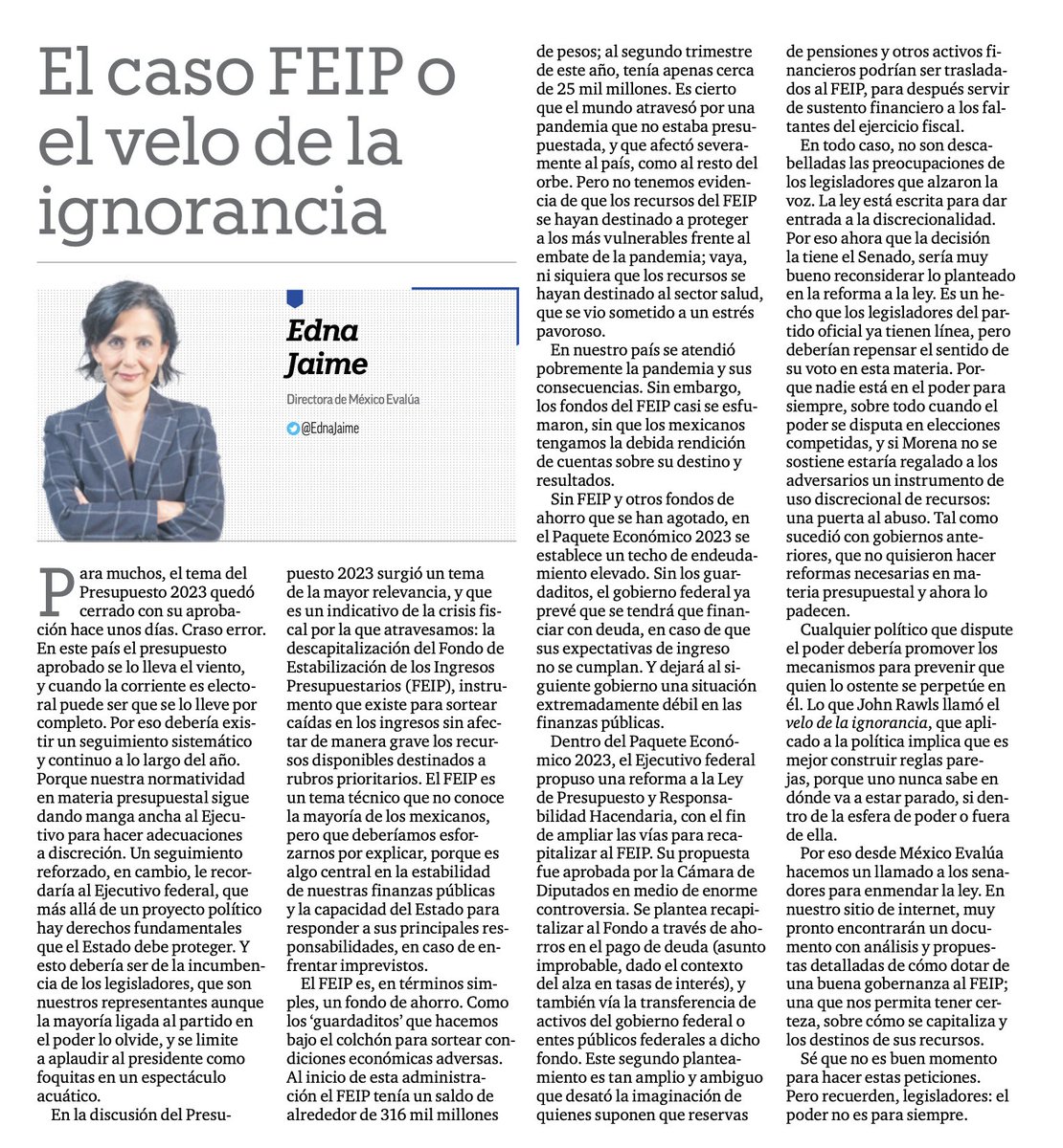 ✍️Los fondos del #FEIP (el “guardadito” gubernamental) casi se esfumaron sin que los mexicanos tengamos la debida rendición de cuentas sobre su destino y resultados. Para recapitalizar ese fondo, la SHCP propone una reforma que debe alertarnos ⤵️