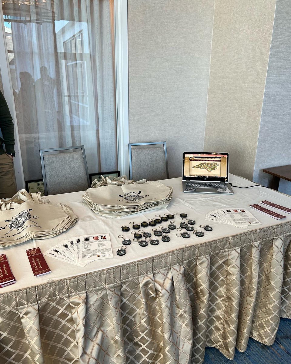 NCLiteraryMap's tweet image. We’re here at the @writingeststate Fall Conference! Come use the map and get some free stuff!