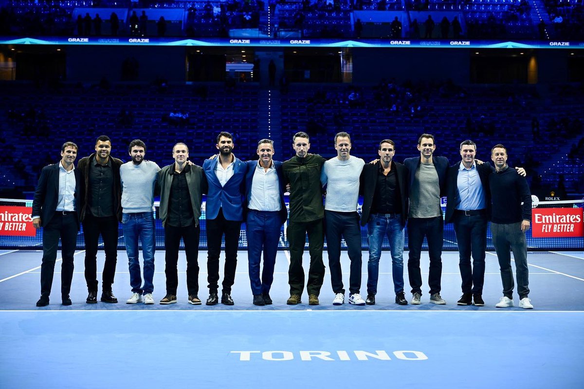 tsonga7's tweet photo. On a commencé au tournoi des maîtres… on finit au tournoi des maîtres plein de bons souvenirs… 😇🤩
Merci @atptour pour cette belle cérémonie 🙌🏾

#atptour #atpfinals #retirement #tennis #thankyou https://t.co/4pGbOQ2qsl