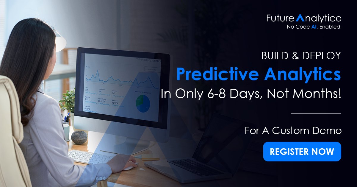 analyticafuture's tweet photo. Now predict future events &amp; outcomes >40x faster, with more accuracy — powered by FutureAnalytica's cutting-edge, proprietary AI offering — the world's first &amp; only end-2-end no-code AI platform!

Register now for a custom demo -> https://t.co/8YsQf6ngmB

#predictiveanalytics https://t.co/ncT0RWoZpN