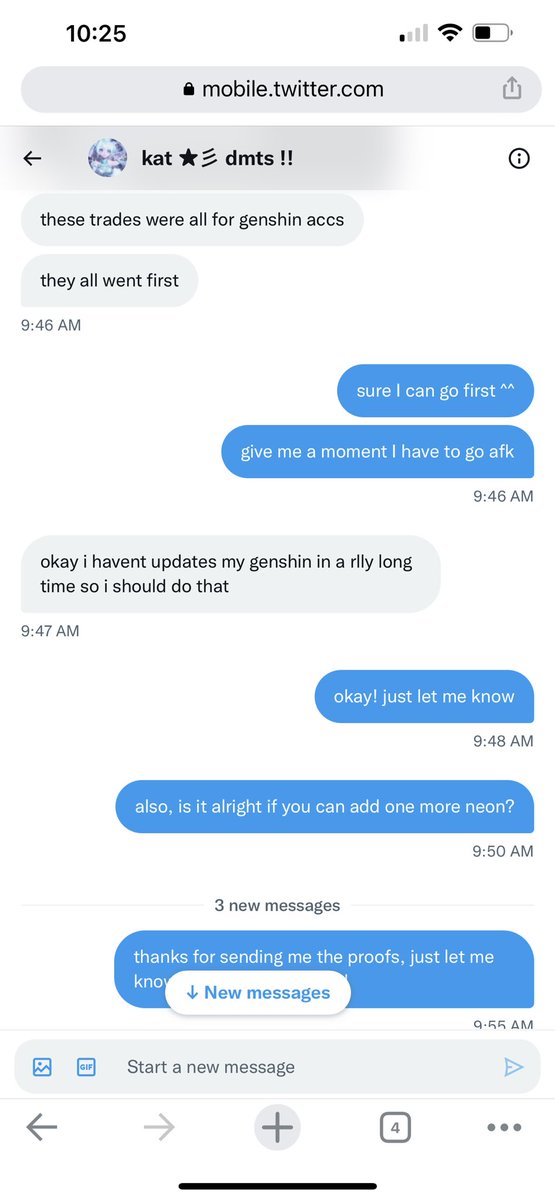 qq_94849104's tweet photo. Exposing @Kxtherine_Weeb, a scammer 

We were supposed to cross trade, and they were supposed to give me Adopt me pets in exchange for my 31x5 Genshin account, below I will provide attachments, they also provided fake vouches. 

tags: #adoptme #genshintrade #genshinscammer https://t.co/28o1ZBS8Te