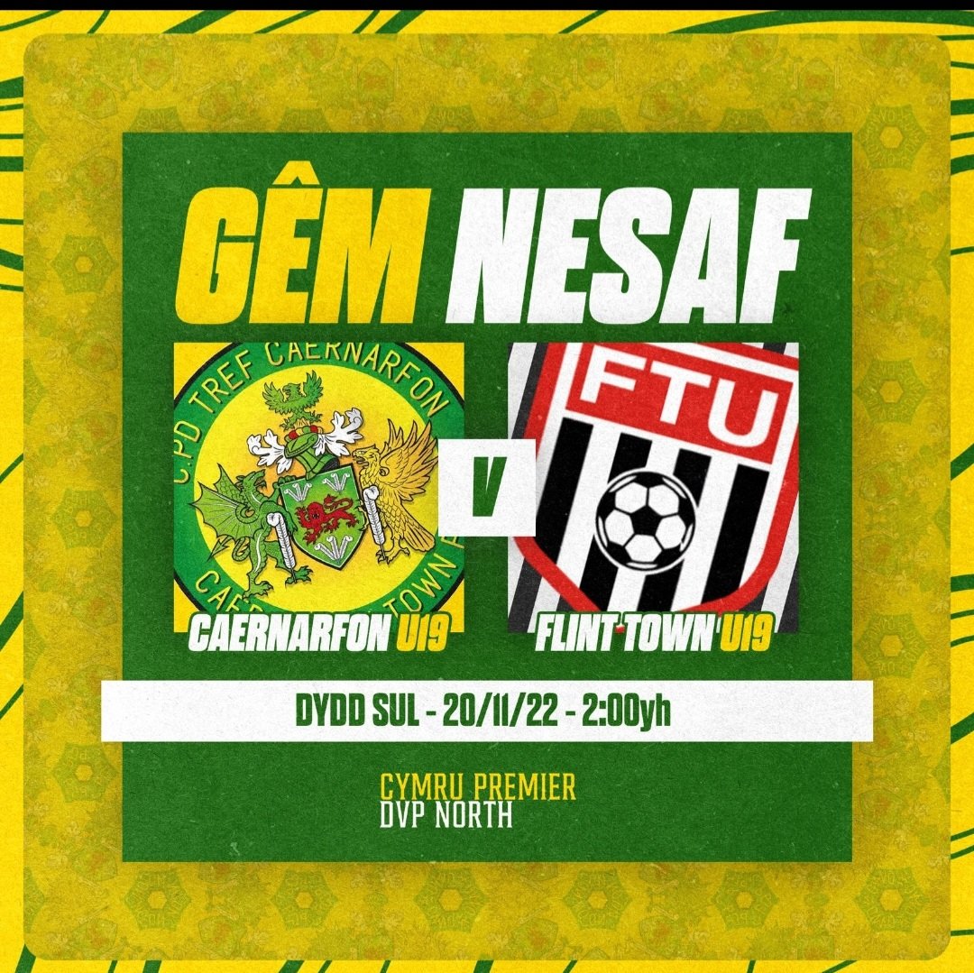 Dewch i gefnogi ein tim Datblygu dan 19 fory ar yr Oval yn erbyn Y Fflint. Cic gyntaf am 2yp.

Come and support our u19s Development Team tomorrow at the Oval against Flint Town . Kick Off 2pm

💛💚⚽️