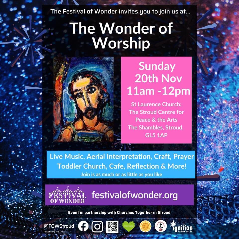 StLaurenceFutur's tweet photo. Join us for a special Wonder of Worship morning on Sunday 20 November at 11am. There will be live music, cafe, toddlers welcome &amp; more. @StroudChurches @sacredmusicfes1 @IgnitionGlos https://t.co/sSVL2TyBqK