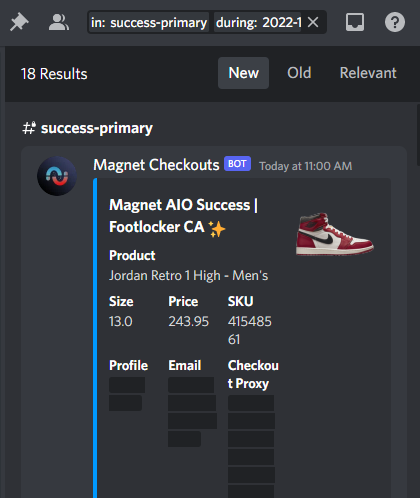 successwebhook's tweet photo. @TheNorthCop 

@MagnetAIO the only bot that consistently pushes working updates across all supported sites 🧲

Some declines few W's today https://t.co/a9v2xAtzpT