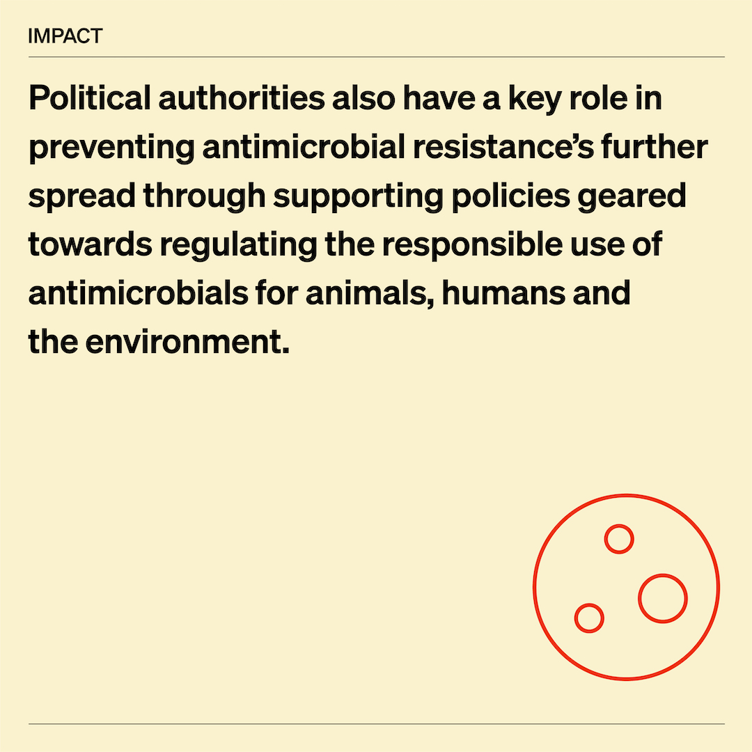 For World Antimicrobial Awareness Week, we’re calling on leaders👩‍💼 and policy makers👨‍⚖️ to think ahead and address the global threat of 🦠 #AntimicrobialResistance 🦠.

The return on investment of fighting drug-resistant bacteria is huge. #WAAW2022 #OneHealth