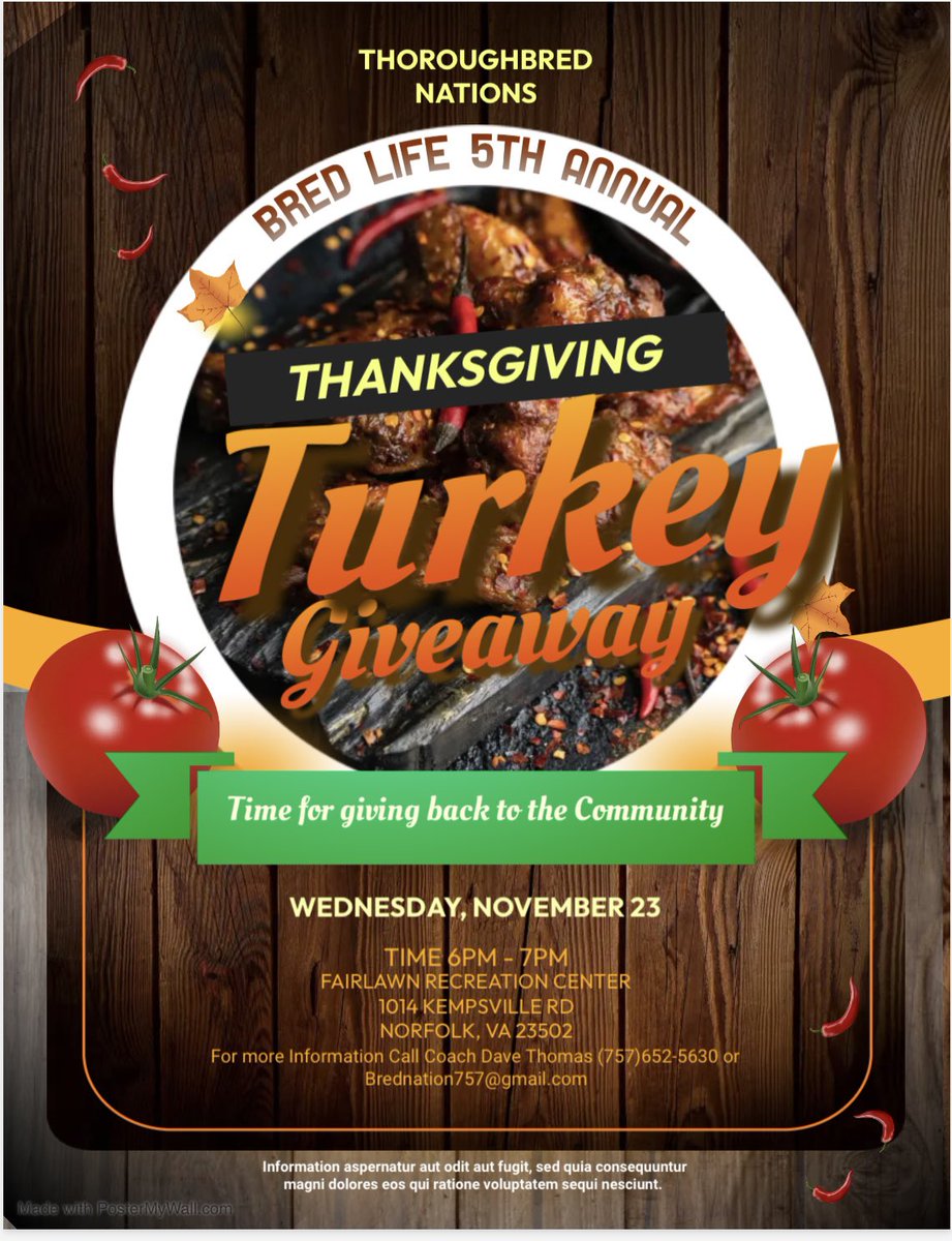 5th Annual Turkey Giveaway #BredLife#Feed50