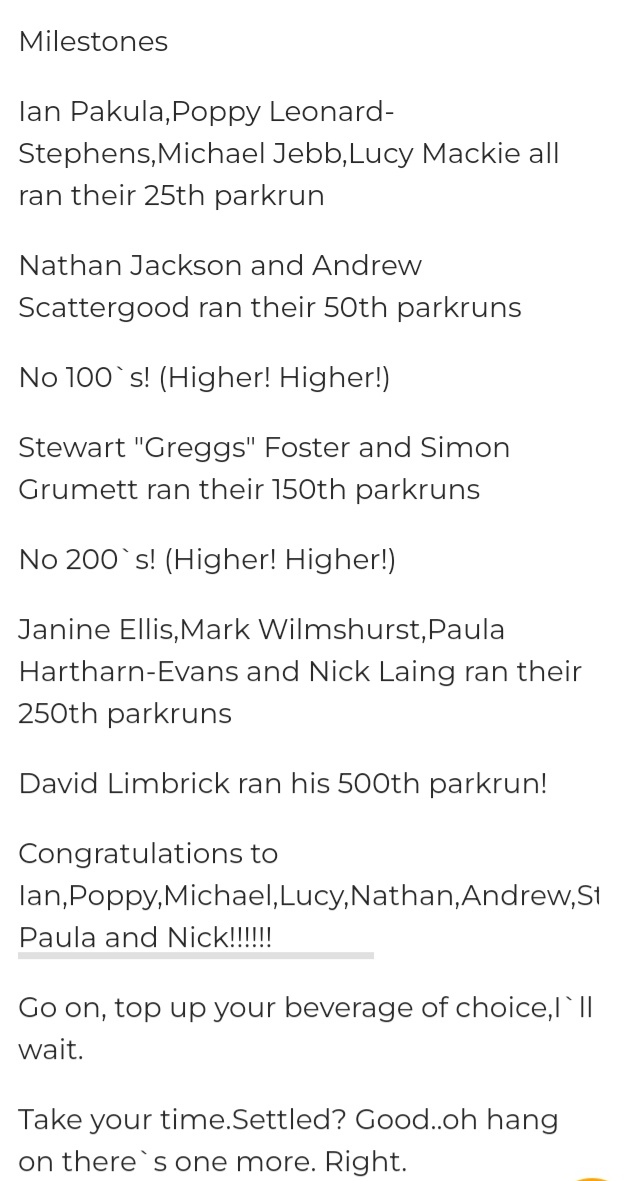 bheadparkrun's tweet photo. The run report. Lots of stats in it 🤓 A lorra lorra stats actually 🤔 And lots of surprise surprises in it 😀 And milestones!!!
https://t.co/QnhZUFaGTA
#loveparkrun #parkrunuk #runreport #ourgraham https://t.co/YXJOuLVXJ3