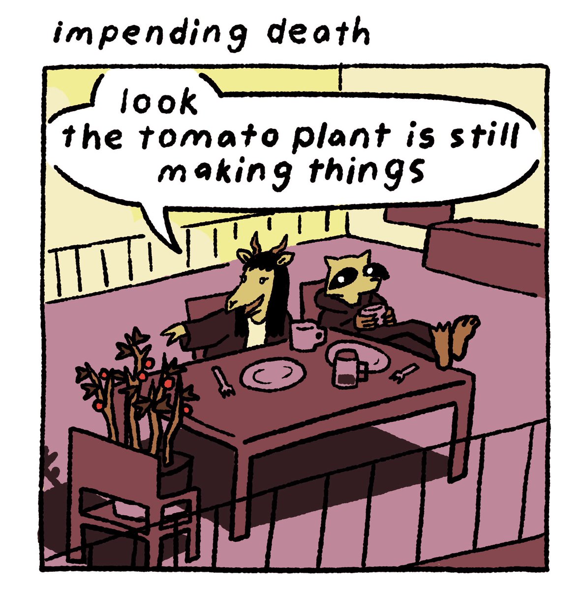 put a lil comic on patreon that isn't a metaphor or symbol for something else or anything like that 🍅 