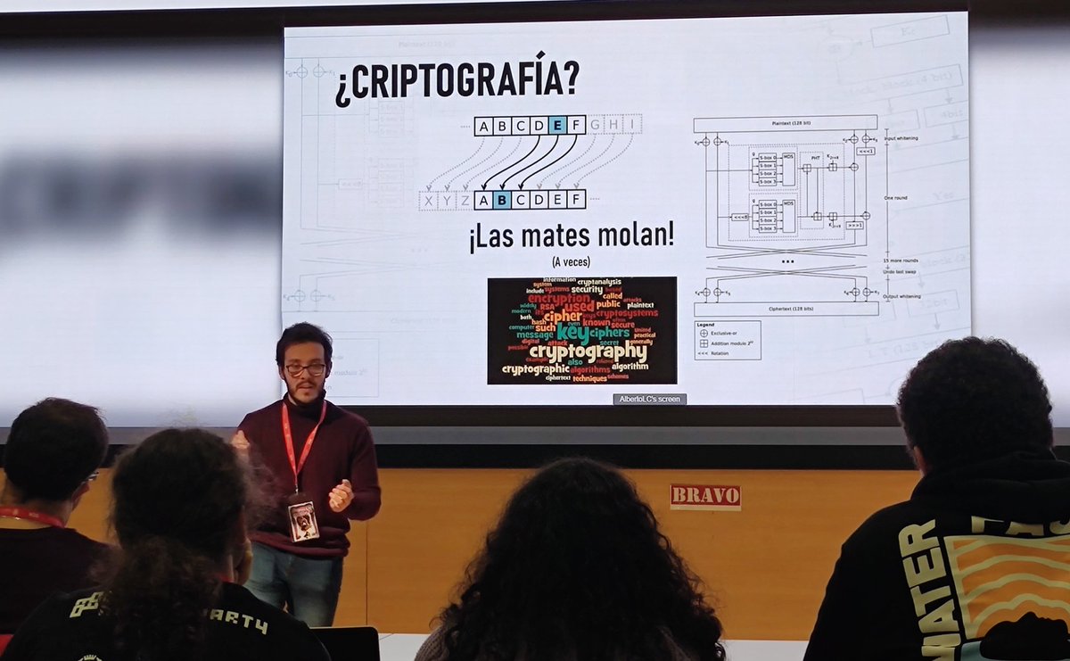 Cryptoparty_Es's tweet photo. Una breve introducción a la criptografía y a la herramienta de cifrado Veracrypt de @AlberLC_ 

!Las mates también tienen su puntillo! https://t.co/bh5NEWEmKp