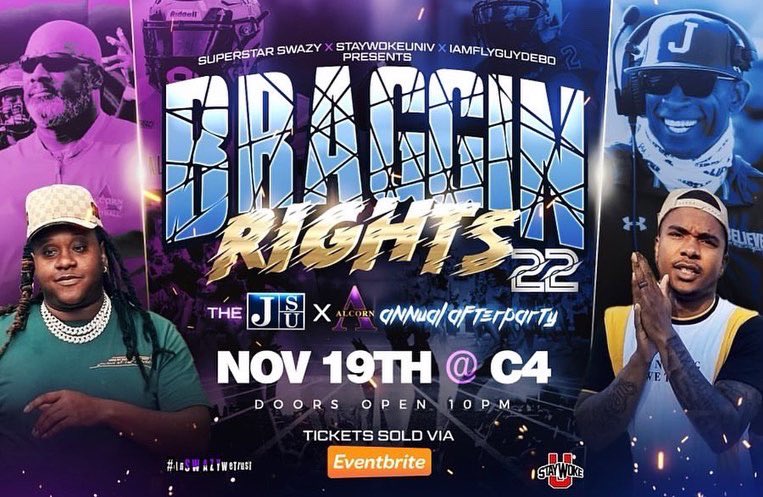 TONIGHT ‼️ Official JSU vs ALCORN Annual Afterparty “Braggin Rights” 😈 Over 1,000+ Expected 💨 Early Arrival Suggested 🚨 <a href="/SuperStarSwazy/">Bald Head H03 S#!T</a> <a href="/StayWokeUniv/">Stay Woke University</a> <a href="/staywokeuniv601/">StayWokeUniv601 🤫🎬❗️🆙</a> 
#Jsu26 #Jsu25 #Jsu24 #Jsu23 #Alcorn26 #Alcorn25 #Alcorn24 #Alcorn23