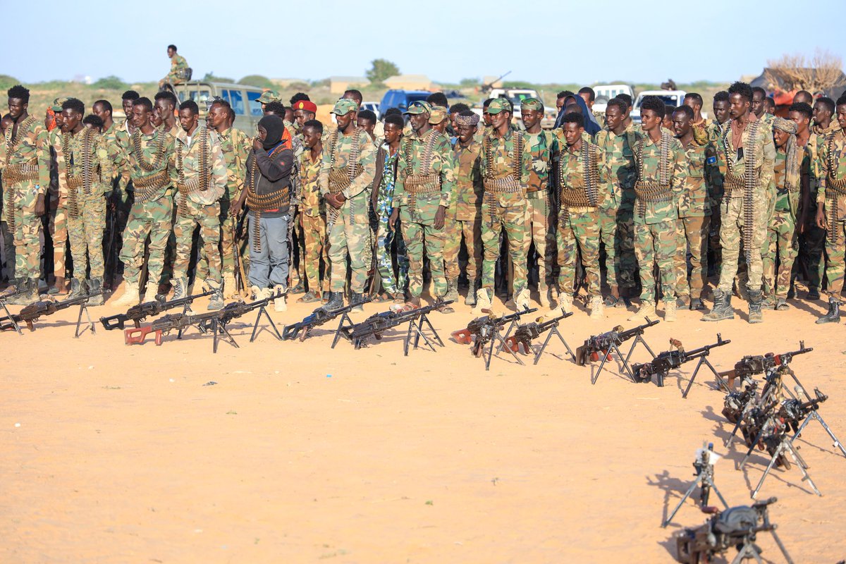 MoIFARSomalia's tweet photo. H.E @AhmedMoFiqi joined a delegation led by the President of the Republic of Somalia H.E @HassanSMohamud on a tour to the frontlines of Mahaas, Bahdo and Wisil where many liberation operations have been taking place.
#Kacdoon https://t.co/EC6EllD0PZ