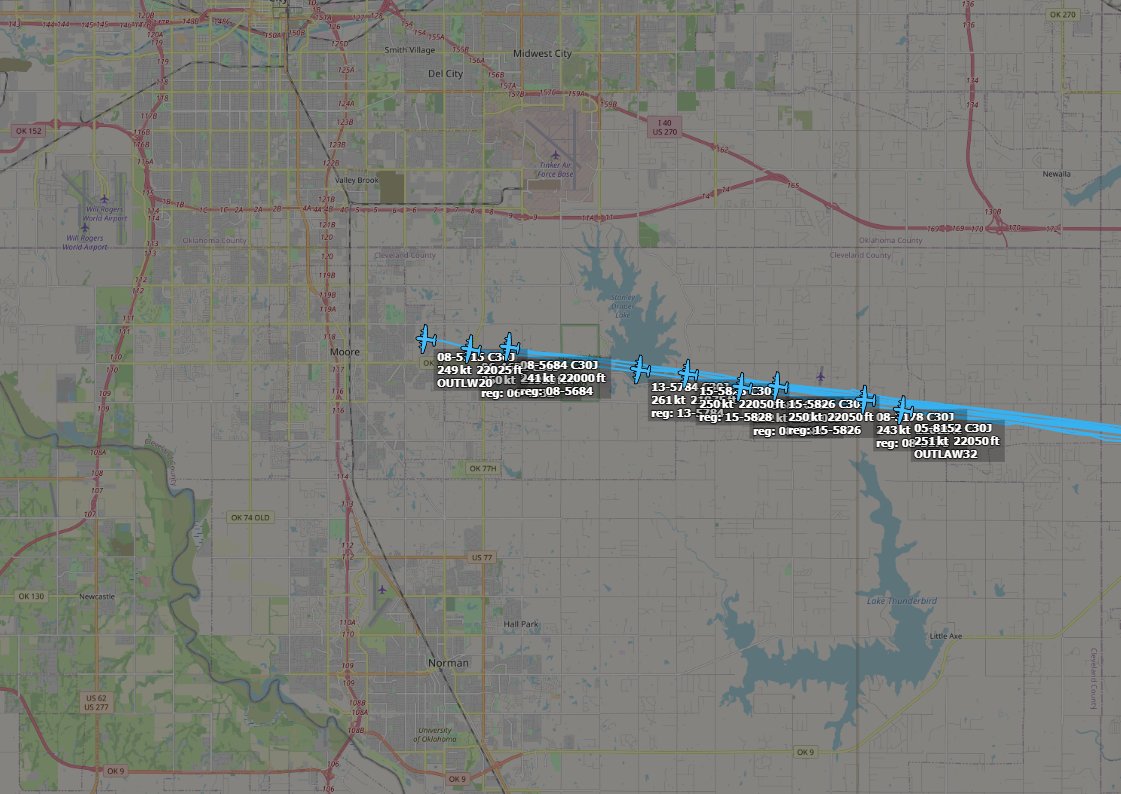 adriancmp__'s tweet photo. 9x C-130s
OUTLW20 C-130J-30 (08-5715) #AE4E09
C-130J-30 (06-4832) #AE1530
C-130J-30 (08-5684) #AE4AF9
C-130J-30 (13-5784) #AE595B
C-130J-30 (15-5828) #AE5C9B
C-130J-30 (08-5686) #AE4AFB
C-130J-30 (15-5826) #AE5C99
C-130J-30 (08-3178) #AE4AF3
OUTLAW32 C-130J-30 (05--8152) #AE1441 https://t.co/r2BcD6htq1