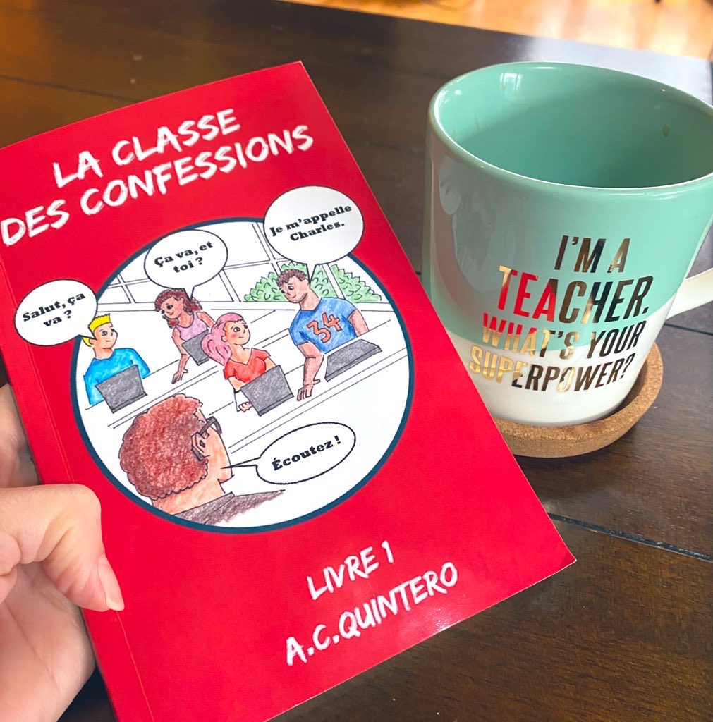 Enjoying my Saturday with my new French book by <a href="/klasekastellano/">A. C. Quintero</a> from #cimw22 last Saturday!! ❤️🥰#learnallthelanguages #frenchstudent #français #wlteacher #superpower