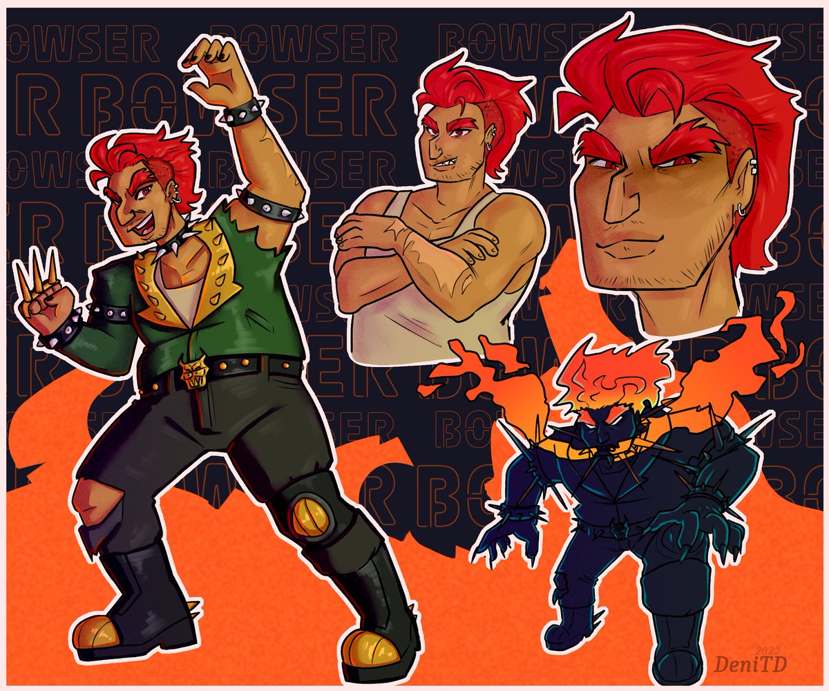 deniiTD's tweet photo. Human Bowser design ahhh 🥰🥰🥰

#mario #mariobros #nintendo #bowser #mariofanart #bowserfanart #humanbowser #koopa https://t.co/4DD52lAq75