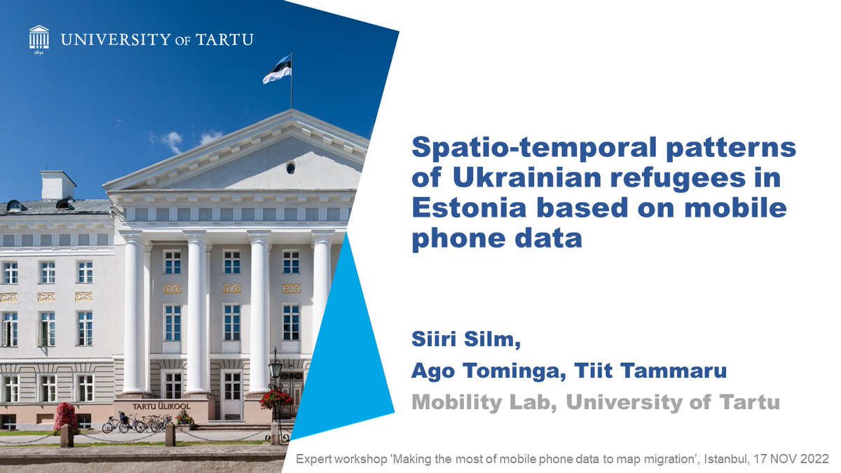 I had pleasure of participating in the workshop 'Making the most of mobile phone data to map migration' in Istanbul, which is part of the project <a href="/H20_HumMingBird/">HumMingBird Project</a>. I presented our latest study on Ukrainian refugees in Estonia.
Thank you co-authors <a href="/AgoTominga/">Ago Tominga</a> and <a href="/TiitTammaru/">Tiit Tammaru</a>.