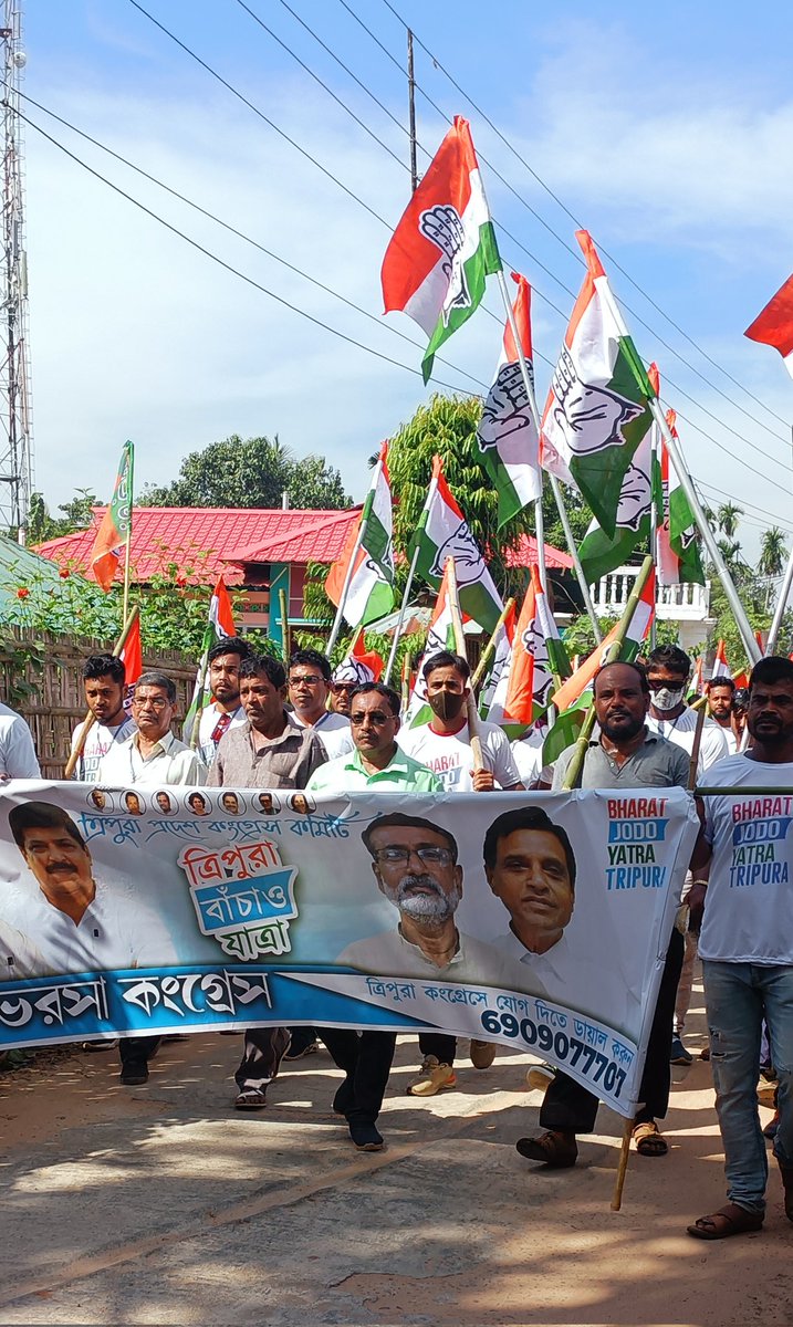 impanchami's tweet photo. 𝗗𝗮𝘆1
          💚এিপুরা বাঁচাও যাত্রা💚
                          ✊
@RahulGandhi

#tripurabachaojatra #BharatJodaYatra  #BharatJodoYatraTripura  #lastfight  #Tripura  #Congress  #RaGa  #RahulGandhi https://t.co/gtLe1JHCPM