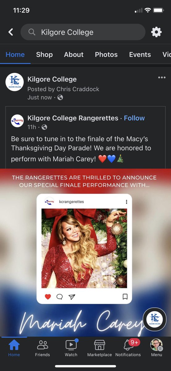kilgorecollege's tweet photo. The Rangerettes will perform with Mariah Carey at the Macy's Thanksgiving Day Parade! https://t.co/WEegIVApzU