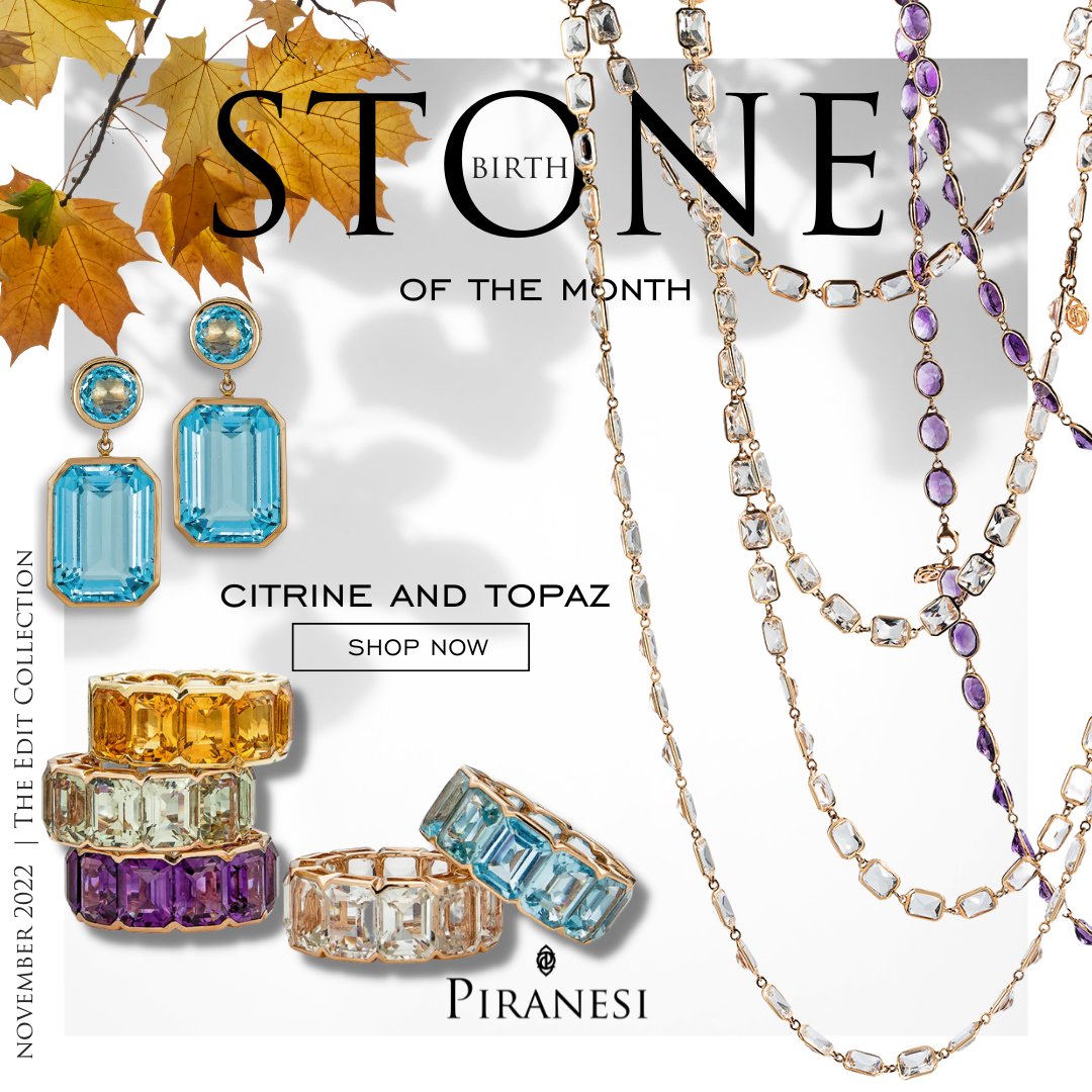 As this month's November birthstone, Citrine and Topaz shine brightly.
#Birthstoneofthemonth #Piranesi #Houseofpiranesi