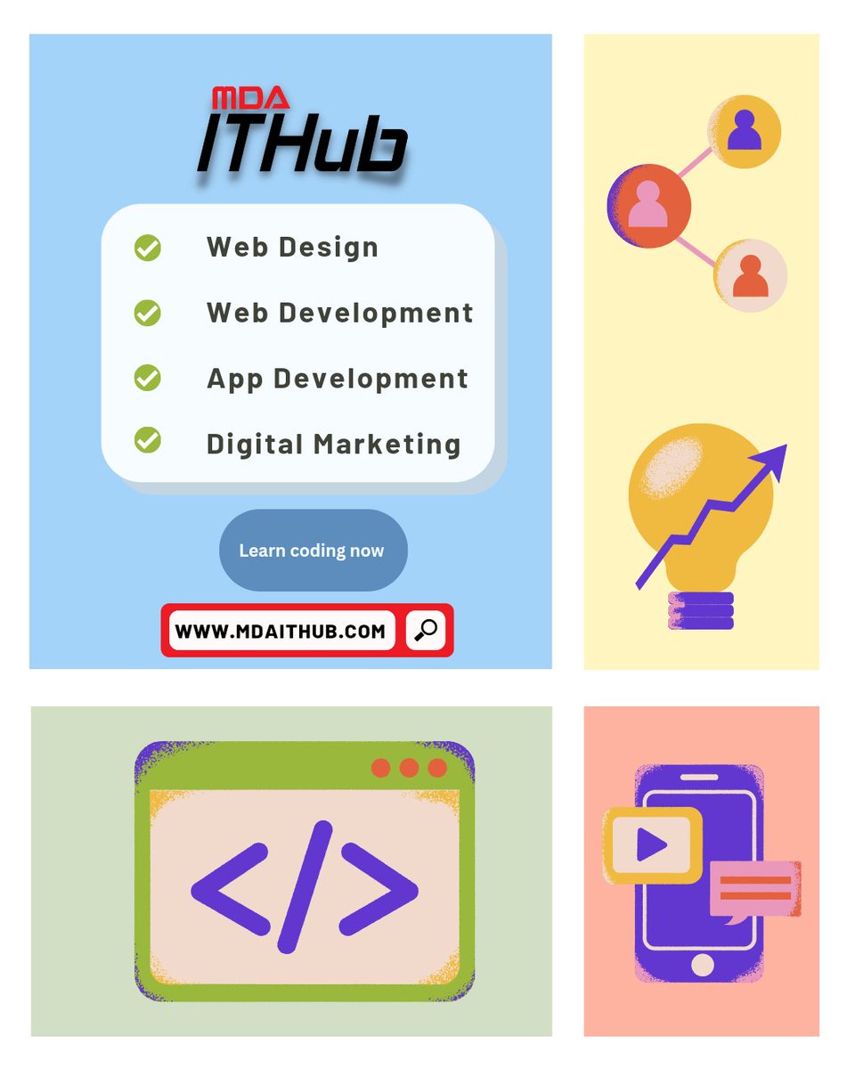 mdaithub's tweet photo. From website development to app development we teach everything at one place.

Learn coding now

✅ Web Design
✅ Web Development 
✅ App Development 
✅ Digital Marketing 

Visit https://t.co/HcNxgM0vf6 for more information.

#webdesign #webdevelopment #digitalmarketing https://t.co/CbC9fL5nkr