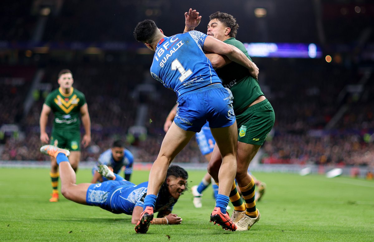 BRING ON FRANCE!!! 
Final score Samoa 10 - Australia 30 

Take a bow Samoa!  History makers - first ever Pacific/Tier2 team to make a grand final ... and they'll be back better &amp; stronger next world cup.

Malo lava le taumafai 🇼🇸🇼🇸🇼🇸🇼🇸🇼🇸🇼🇸🇼🇸🇼🇸🇼🇸🇼🇸