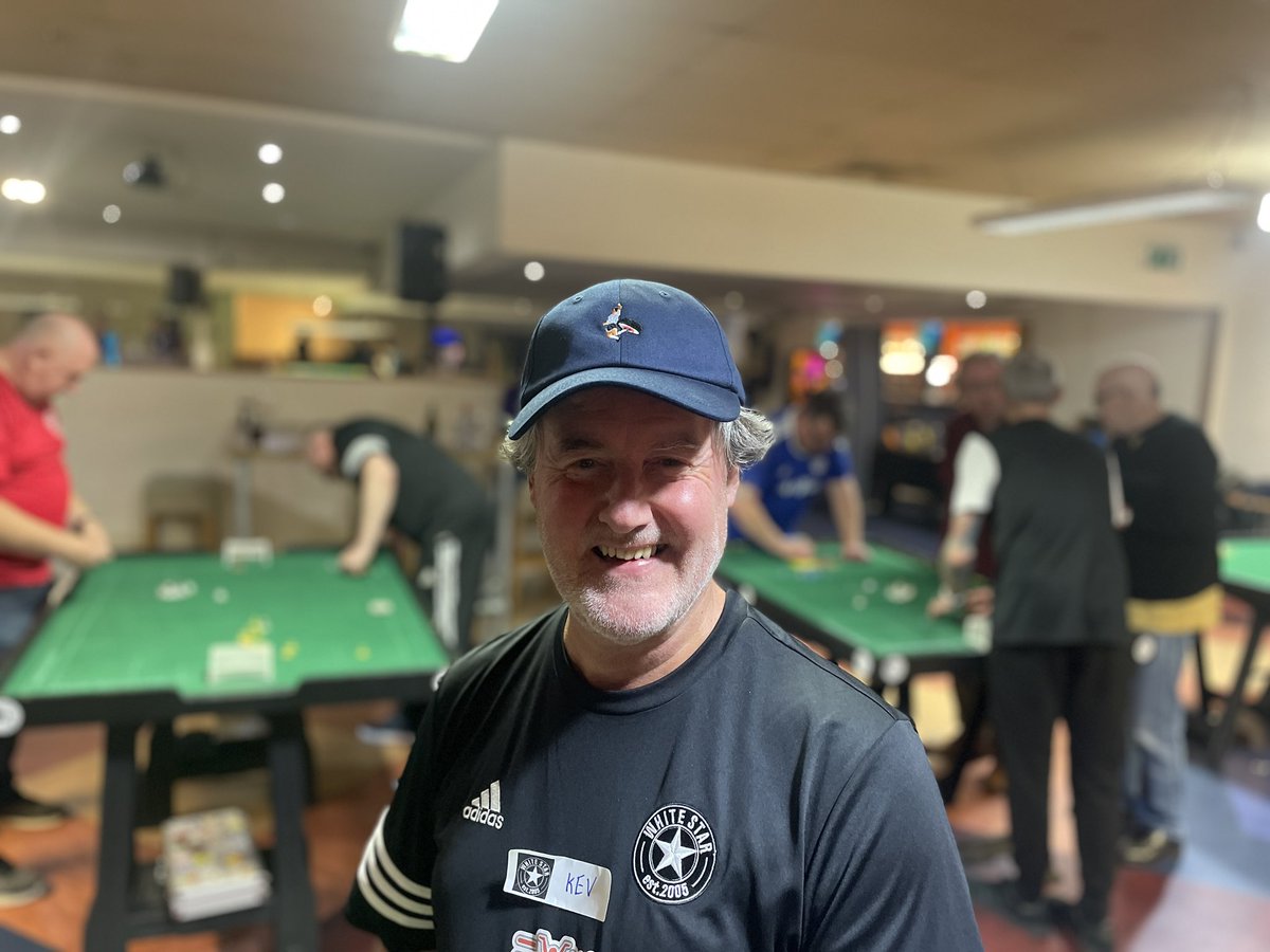 EnglishSubbuteo's tweet photo. Well down to legend of the game Kev Dyson, scorer of the first goal of the final session at the Wobbly League today to win a new @SubbuteoOficial hat from Park London. Get your’s and more including shirts tee’s and windbreaker over at https://t.co/7f3UUUefIa https://t.co/U4Rk0LAraS