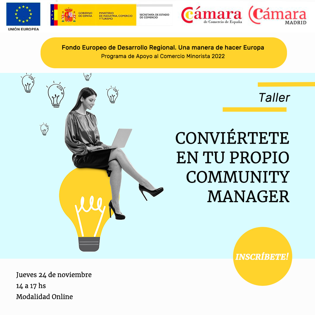 CamaradeMadrid's tweet photo. Nuevo taller Plan de #ComercioMinorista2022. Conviértete en tu propio community manager, con la colaboración de @Fotolateras. 

✔️ Taller gratuito y exclusivo para comercios minoristas de la @ComunidadMadrid. 
🔗 https://t.co/KTuO5jHcti https://t.co/rTkrvy0NFi