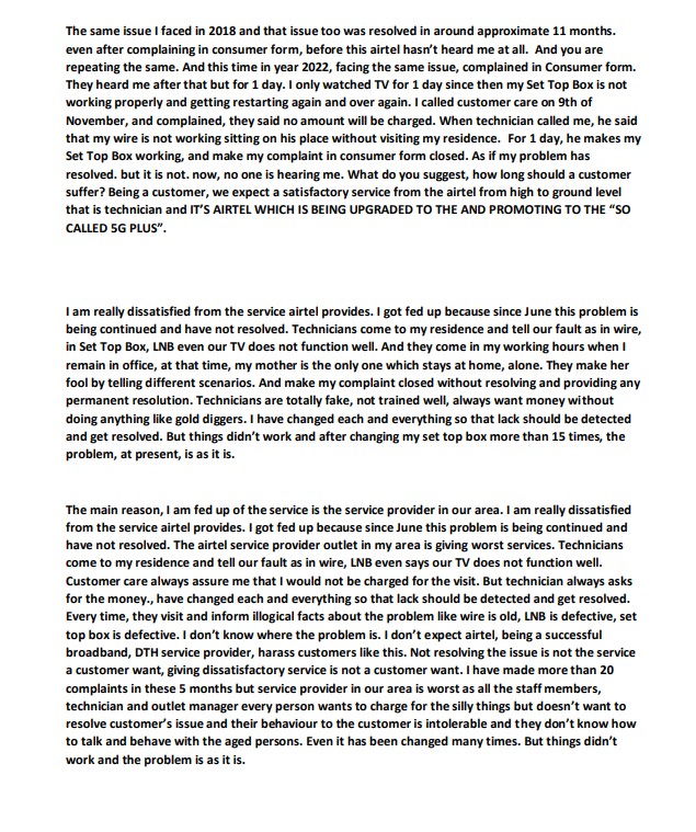 Anku_rgupta00's tweet photo. I'm an @airtelindia user &amp; finding this service as worst service ever I got. See photos of detailed description of issue.
@DoT_India #airteldth @MIB_India @airtelnews @Airtel_Presence @consumerforum_ @jagograhakjago @
fake #airtel5gplus 
false #airtelthanks https://t.co/LSyK9MN1IJ