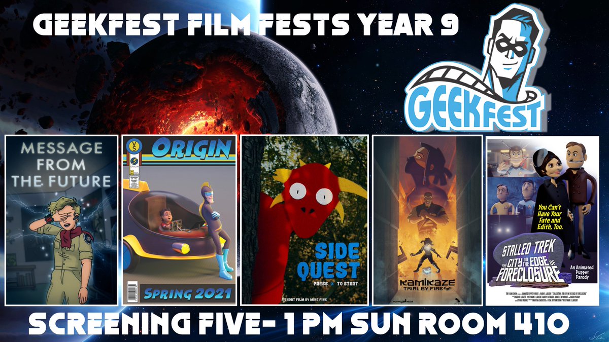 GeekFilmFests's tweet photo. See these awesome shorts on Sun Dec 4th 
@GeekFilmFests @comicconla Room 410 
Watch and Vote for your Favorites! 
Stop by the booth, grab your #GeekFest Merch, a photo on our step and repeat, and meet the Women of SciFi and Horror.
Sched- https://t.co/9vCHdewM7j https://t.co/IIYX9pCb62