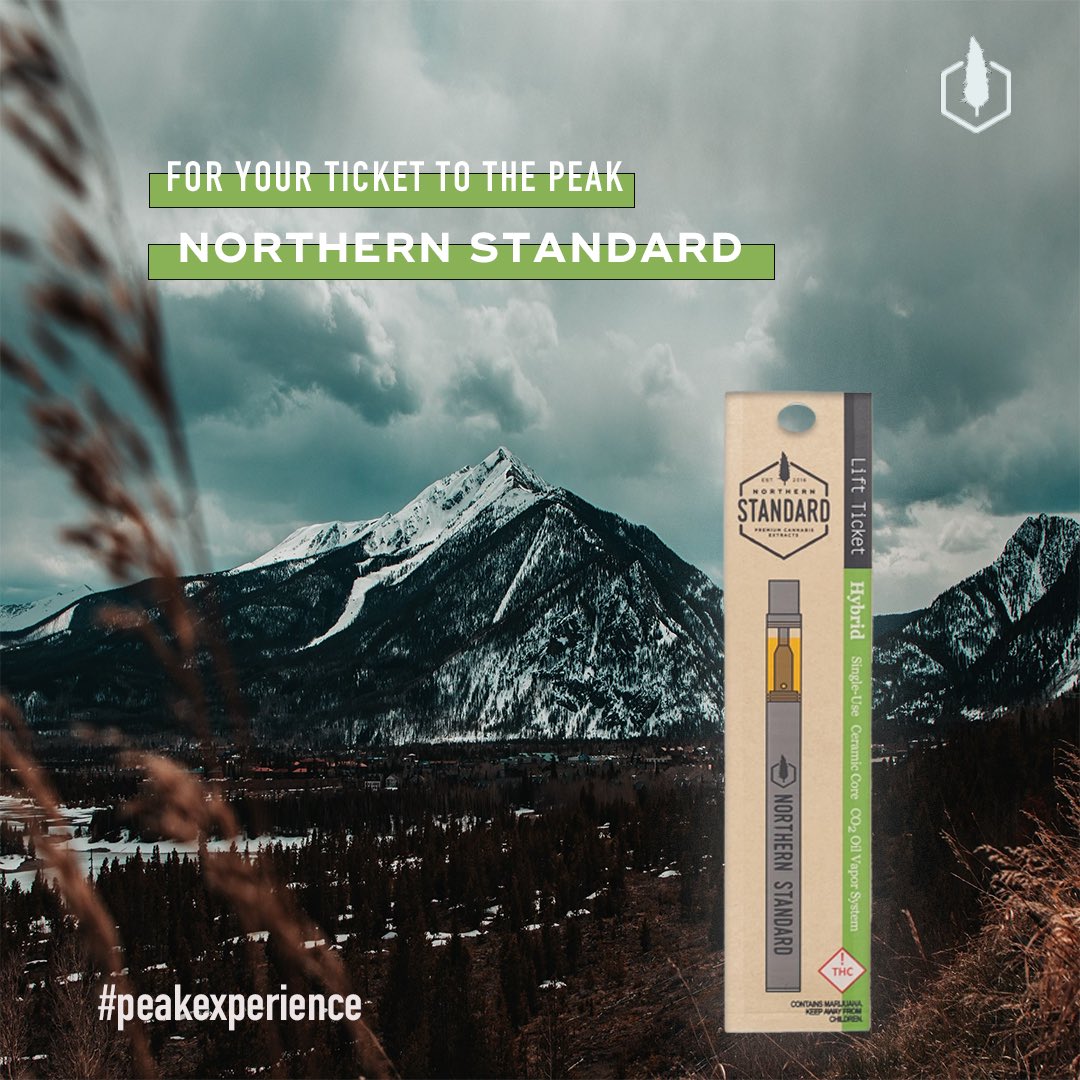 northernstnd's tweet photo. Lift Tickets are our Standard CO2 oils in disposable vape pen hardware. The most convenient lift ticket around!! See the budtender at your local dispensary today!
#peakexperience #northernstandard #vape #skicolorado #snowboard #hybrid #adventure https://t.co/njRTNpomYq