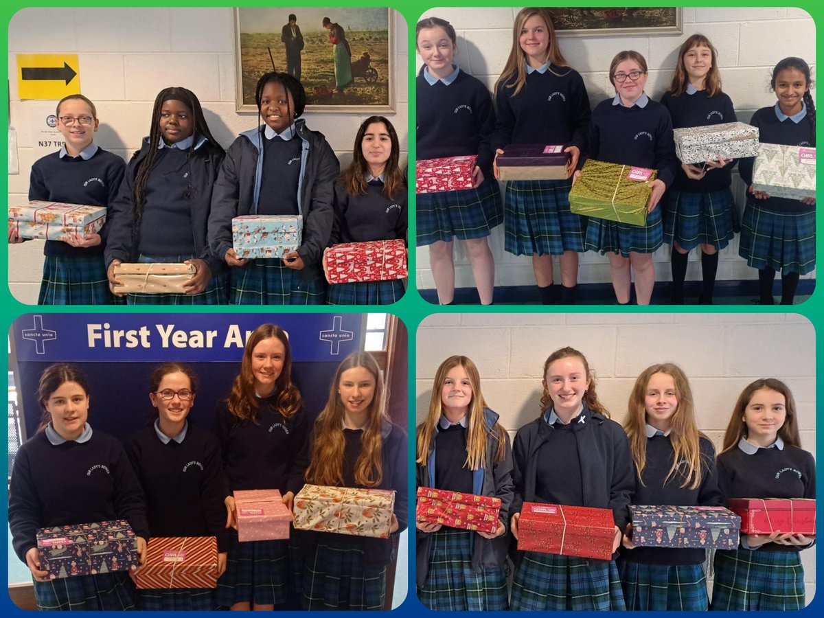 OLBAthlone's tweet photo. Well done to our 1st Yr students & staff for supporting the @TeamHopeIreland Christmas #ShoeboxAppeal. #OLB will be making Christmas special for many this year in Eastern Europe & Africa. Well done to all. #BowerEthos #BowerCommunity #EveryBoxCounts 😊👍🏻🎅🎄🎁 https://t.co/DE6IZRIGl1