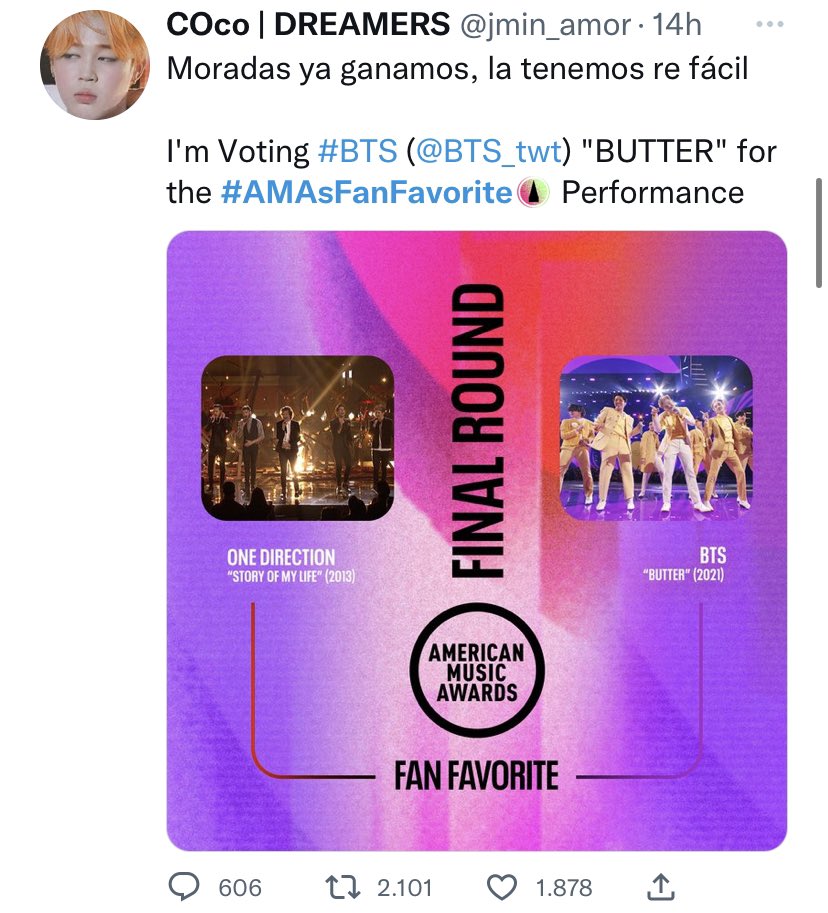 repshary's tweet image. se nota que no conocen a las directioners

I'm voting for #OneDirection "Story Of My Life" (2013) for #AMAsFanFavorite        at the #AMAsFanFavorite