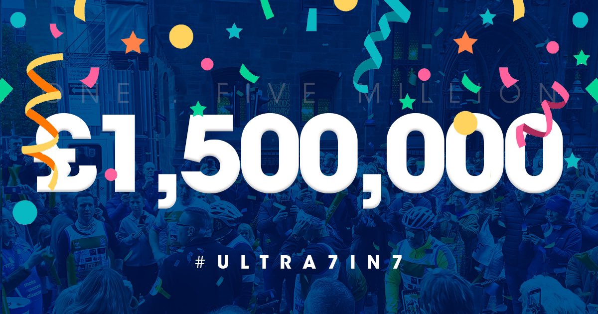 mndassoc's tweet photo. What a day for Kev and the team… 

£ 1 , 5 0 0 , 0 0 0 👏 it just keeps going…

Just a remarkable achievement.

Can we say anymore?

💙 #Ultra7in7 https://t.co/uDsBcWakEE