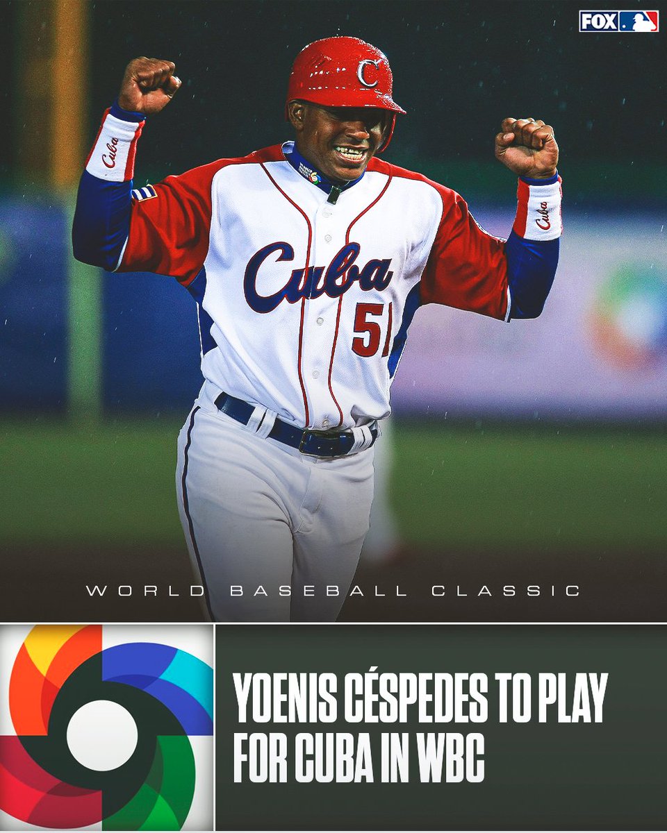 FOX Sports: MLB (@mlbonfox) on Twitter photo Yoenis Céspedes is back! He will play for Cuba in the 2023 World Baseball Classic, per <a href="/francysromeroFR/">Francys Romero</a> Yoenis Céspedes is back! He will play for Cuba in the 2023 World Baseball Classic, per <a href="/francysromeroFR/">Francys Romero</a>