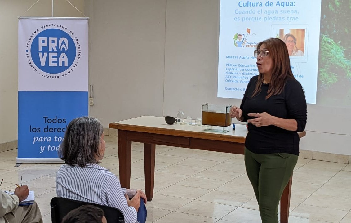 PROVEA on Twitter: "El agua nos une. Seguimos con Maritza Acuña Herrera, de Pequeños Científicos y #Odevida, con su ponencia sobre cultura de agua, su importancia y distribución. Taller junto a defensores